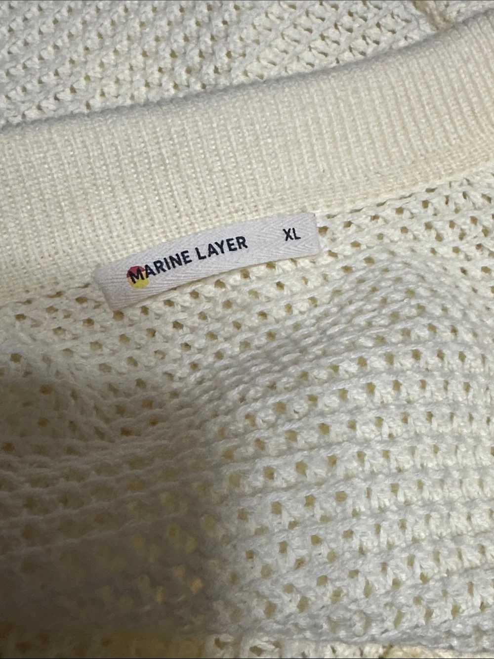 Marine Layer Pale Yellow Knit Polo Sweater - Picture 4 of 5